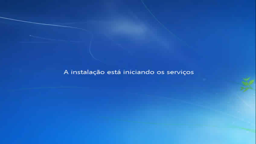 A instalação do windows esta iniciando os serviços